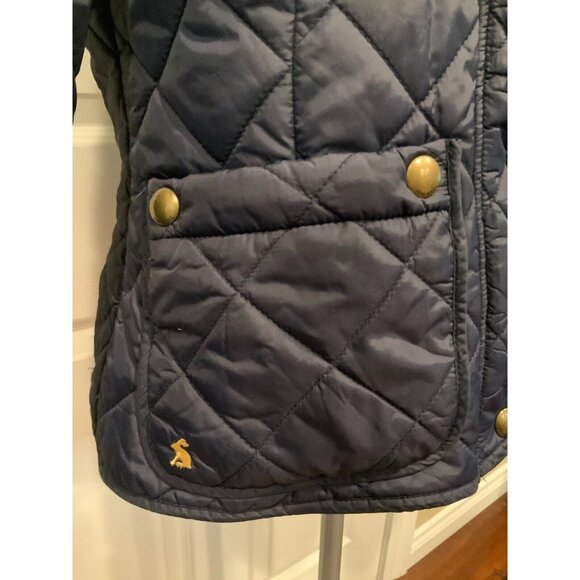 Tom Joule Country Navy Blue Quilted Jacket Coat W/ Corduroy Collar, Size 8 (US) - Picture 5 of 11